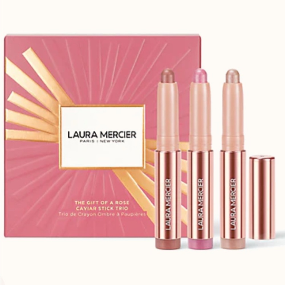NWT Laura Mercier The Gift of Rose Caviar Stick Trio